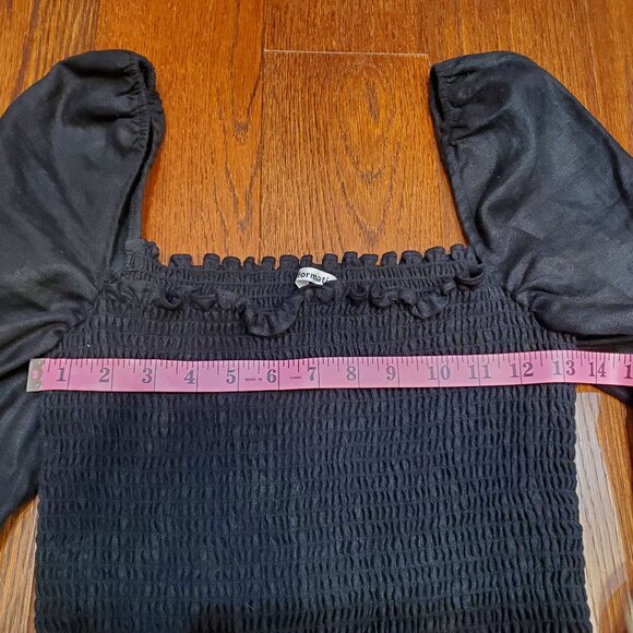Reformation Black Smocked Blouse - Picture 6 of 12